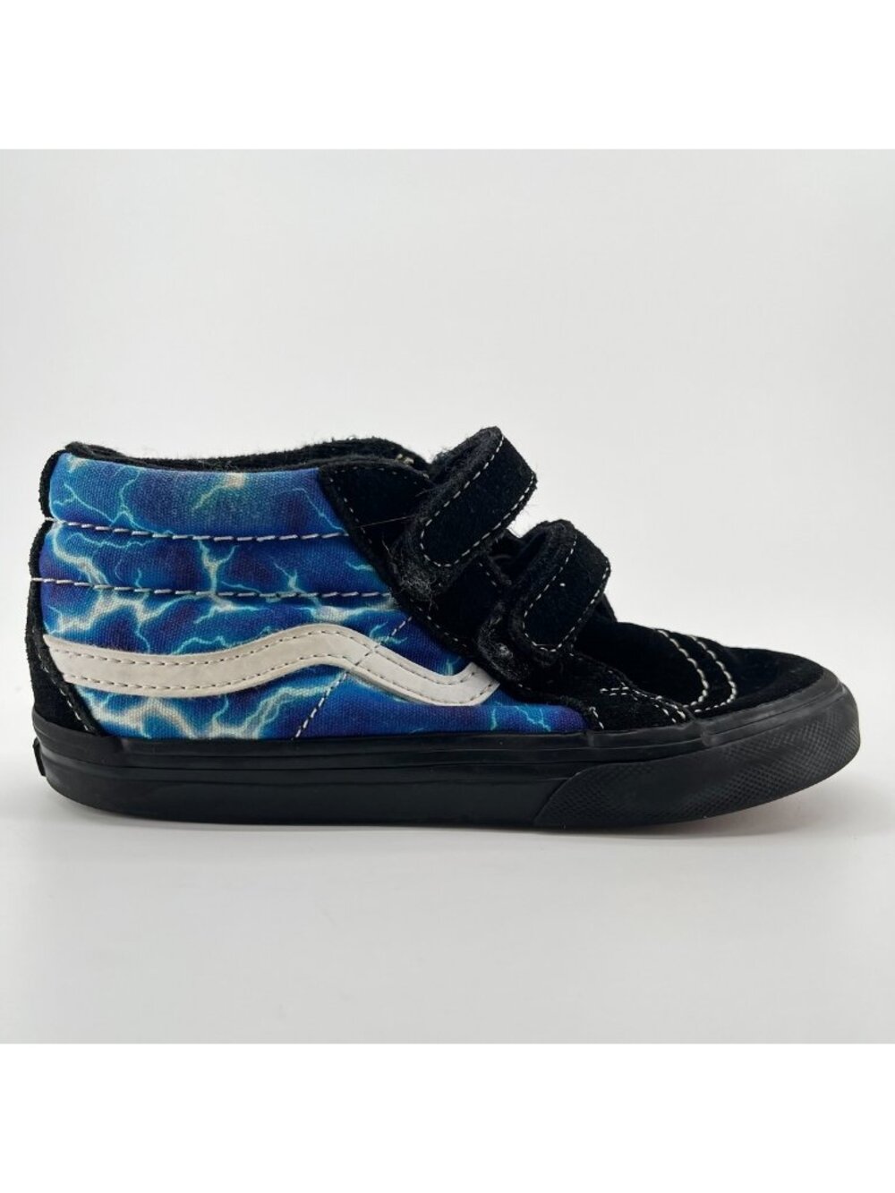 Vans Sk8 Mid Reissue Boys Size 10C Black Blue Athletic Skateboard Shoes Sneakers